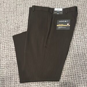 Axist Dark Walnut Dress Pants Flat Front No Iron
